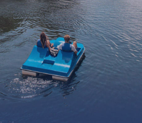 couple in a paddle boat